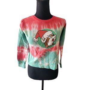 Buc-ees Christmas Tie- Dye Long Sleeve Tag less Youth Small Fun Popular Casual